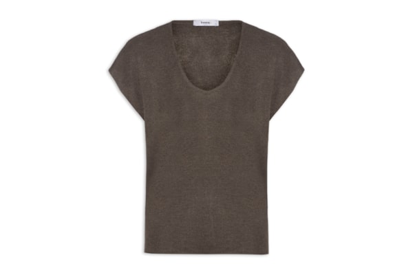 Blusa Feminina Tricot Sem Manga Oversized - Marrom