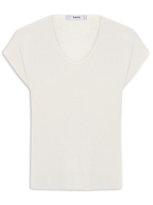 Blusa Feminina Tricot Sem Manga Oversized – Off White