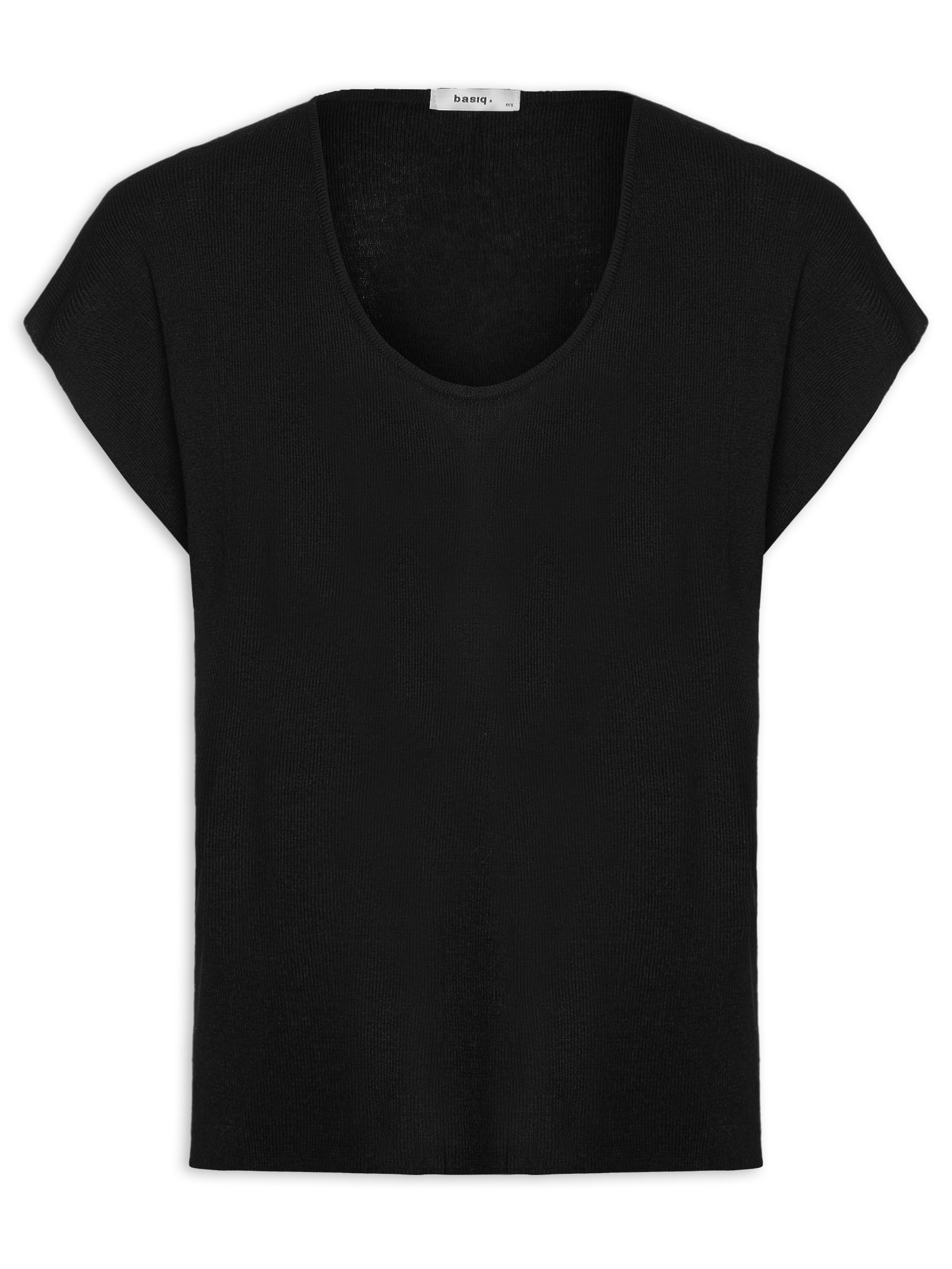 Blusa Feminina Tricot Sem Manga Oversized Preto Basiq
