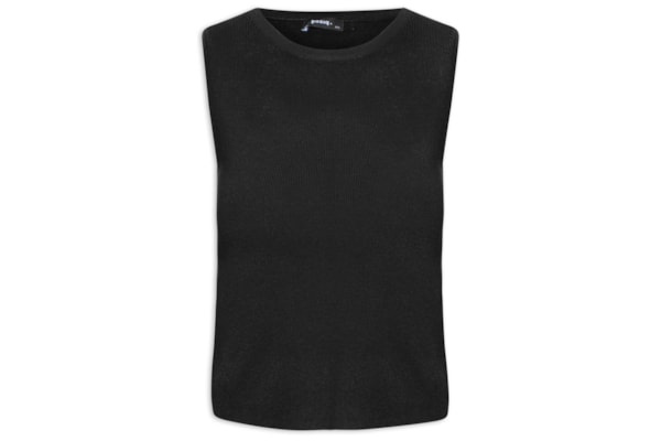 Blusa Feminina Tricot Sem Manga - Preto