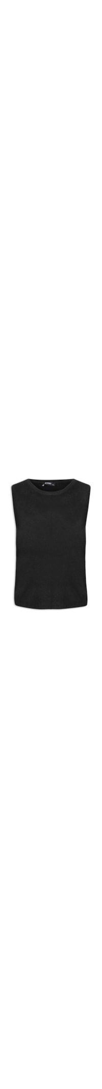 Blusa Feminina Tricot Sem Manga - Preto