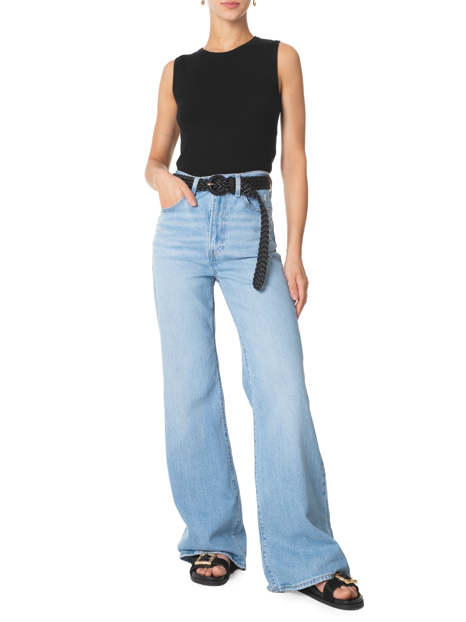 Blusa Feminina Tricot Sem Manga Preto Basiq