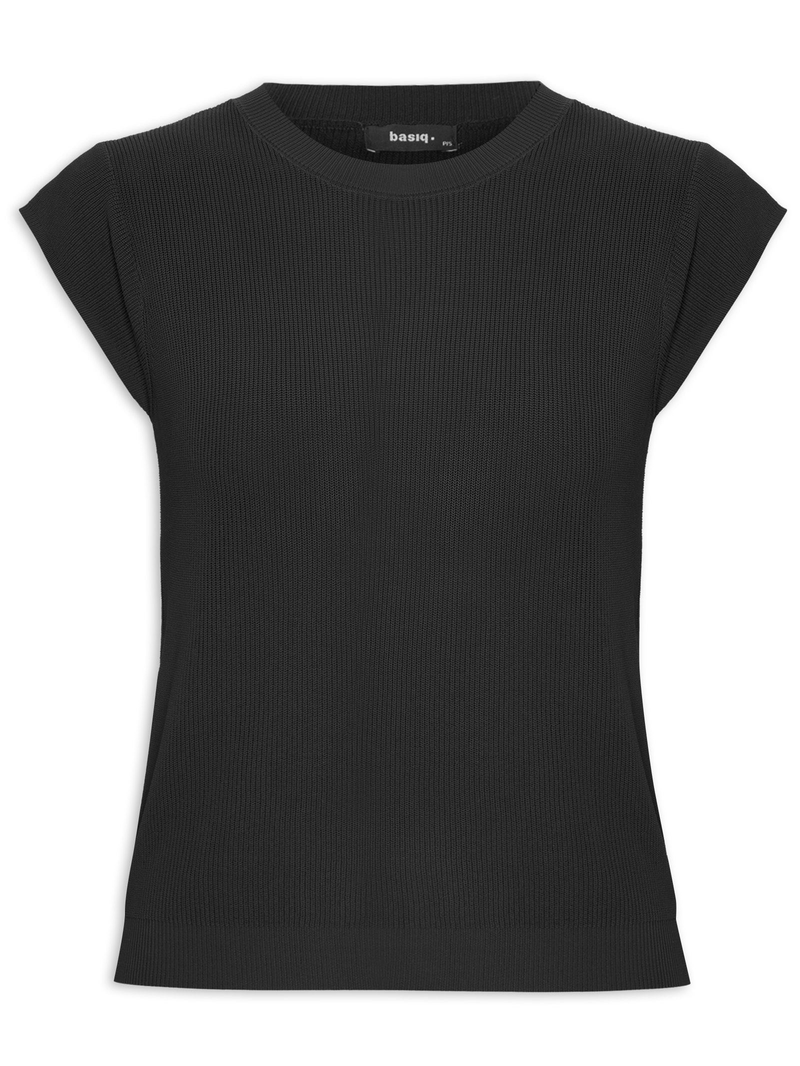 Blusa Feminina Tricot Sem Manga Preto Basiq