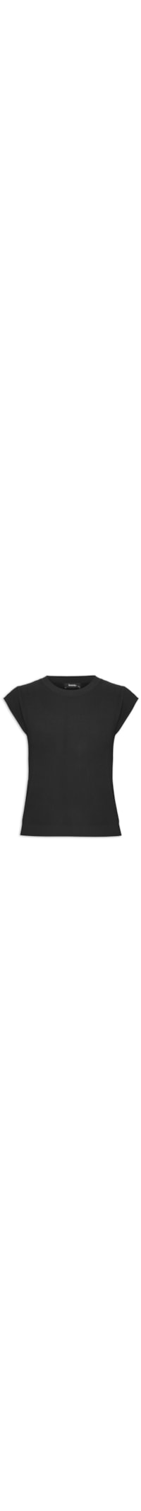 Blusa Feminina Tricot Sem Manga - Preto