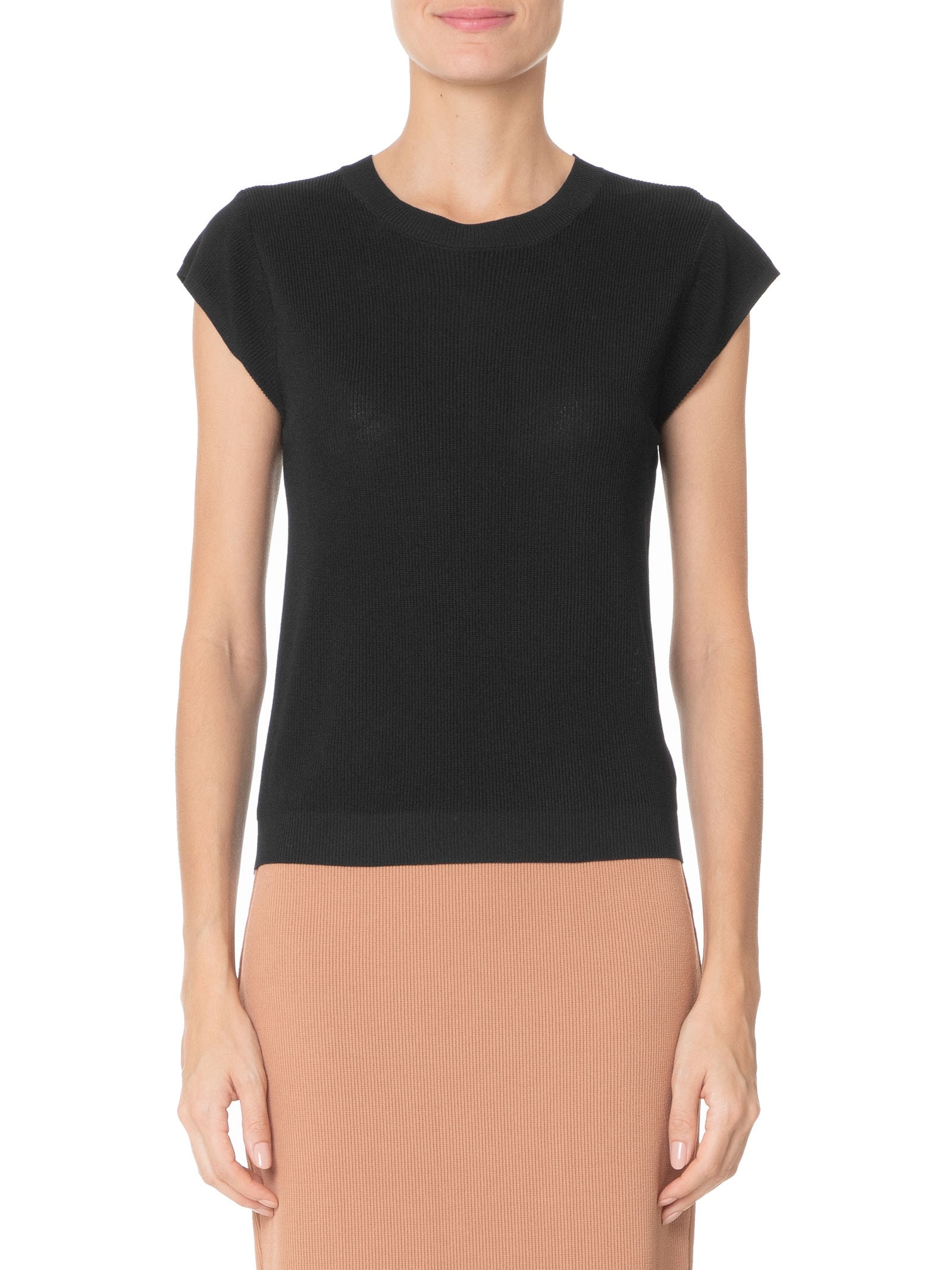 Blusa Feminina Tricot Sem Manga Preto Basiq