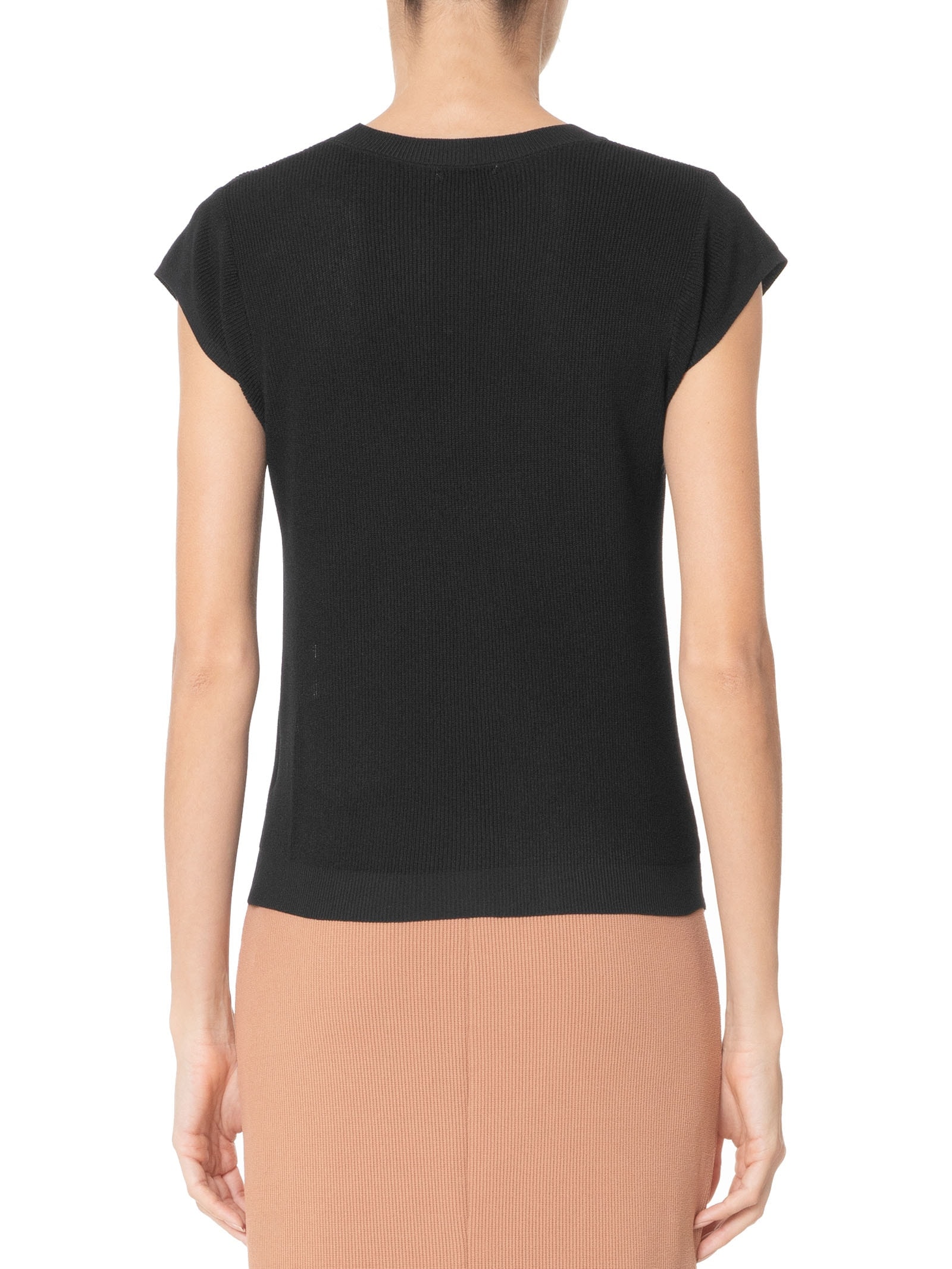 Blusa Feminina Tricot Sem Manga Preto Basiq