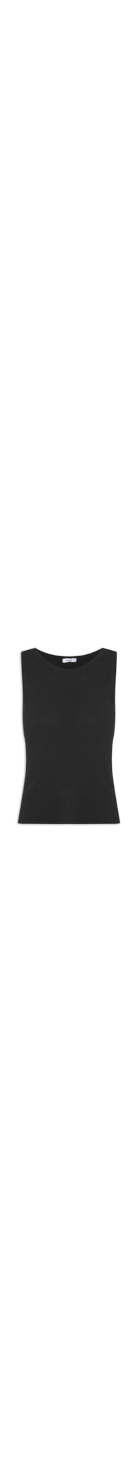 Blusa Feminina Tricot Sem Manga - Preto