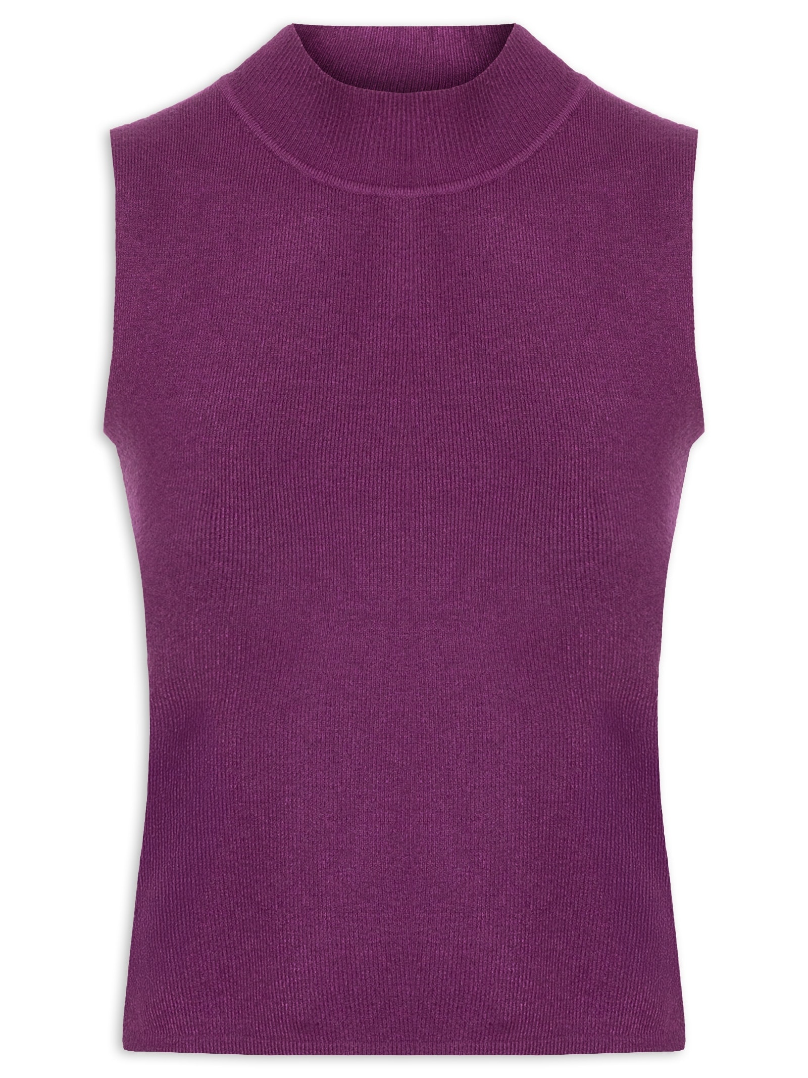 Blusa Feminina Tricot Sem Manga Roxo Market 33