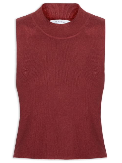 Blusa Feminina Tricot Sem Manga – Vinho