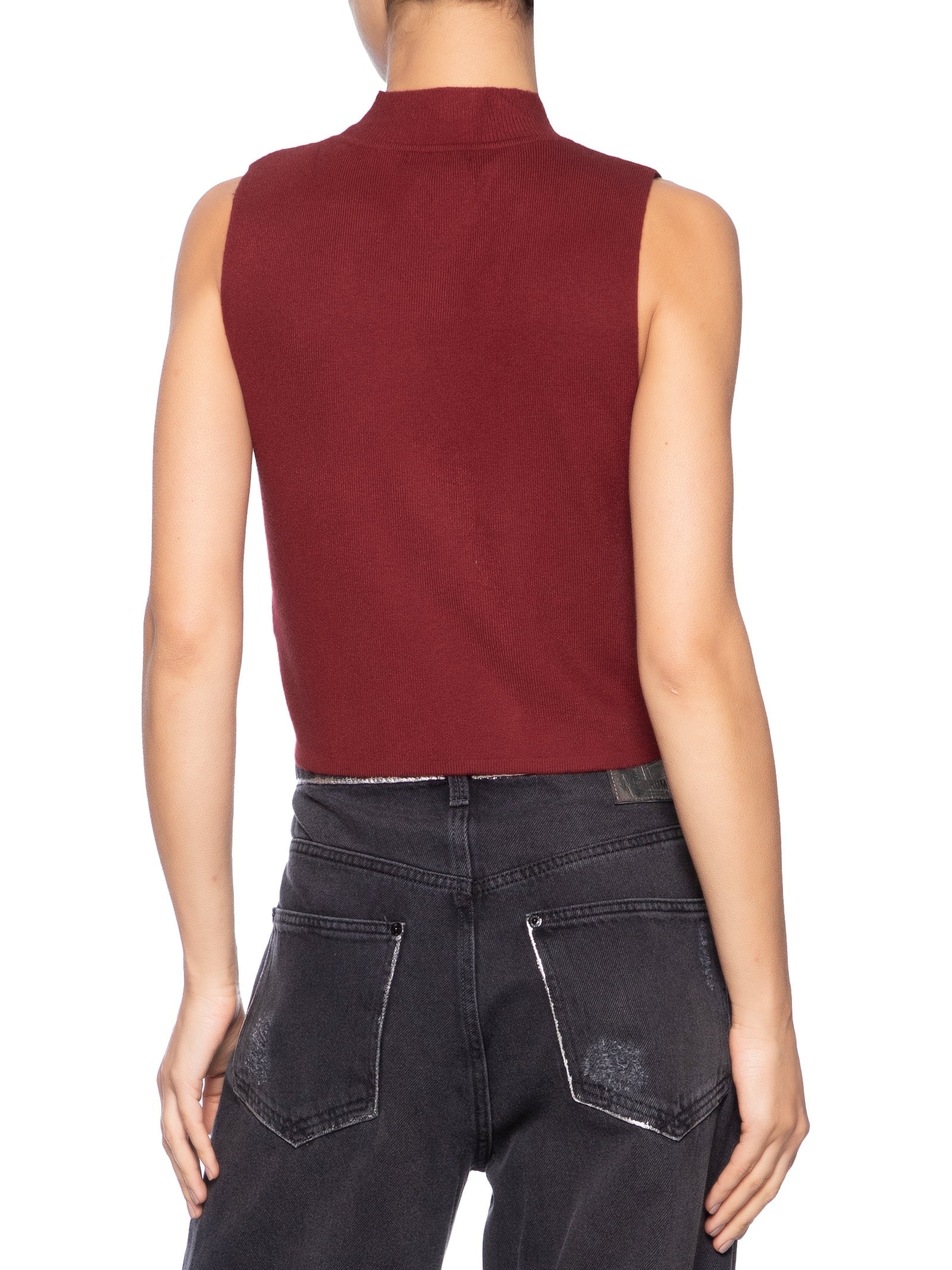 Blusa Feminina Tricot Sem Manga Vinho  Market 33