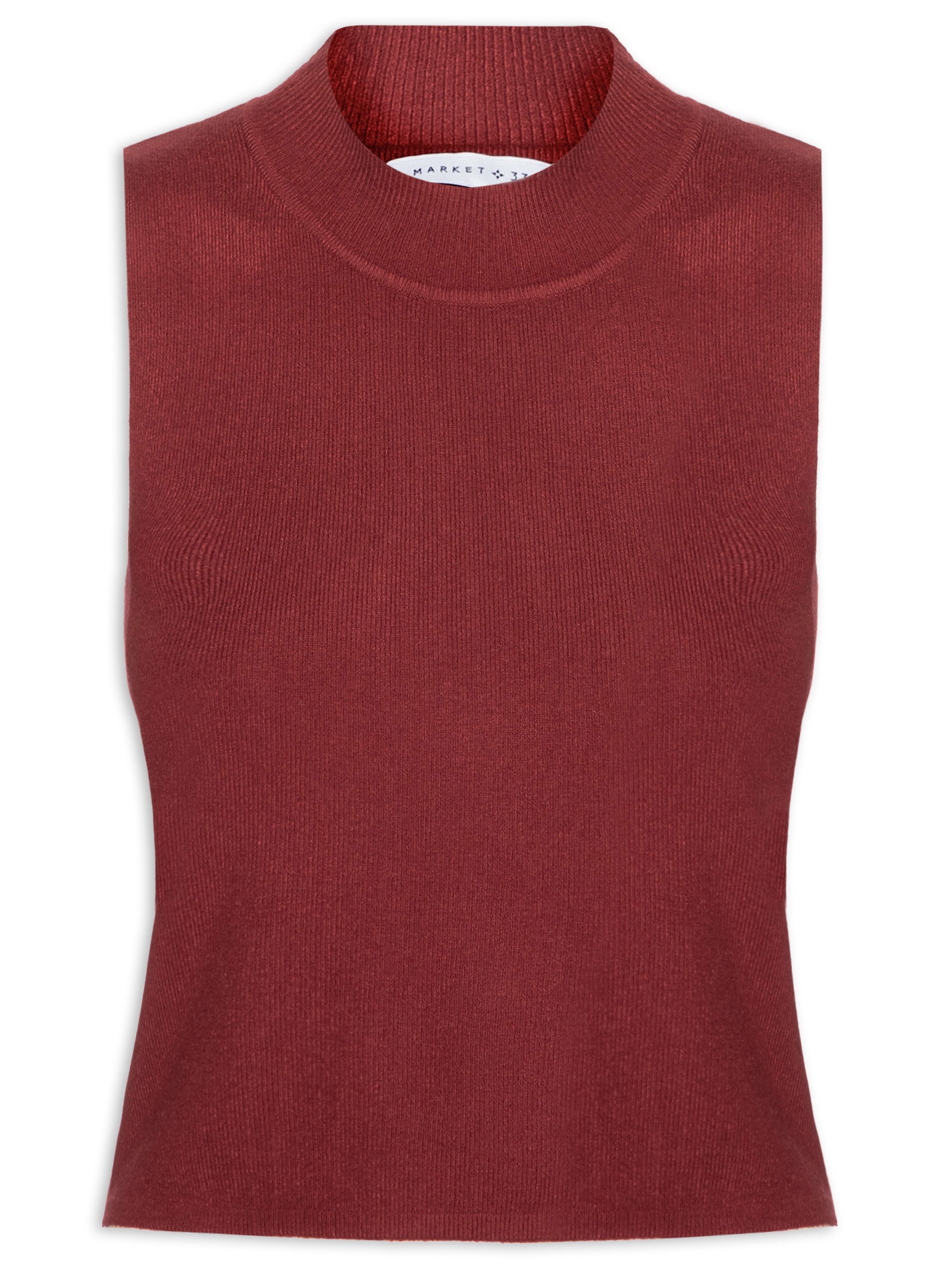Blusa Feminina Tricot Sem Manga Vinho  Market 33