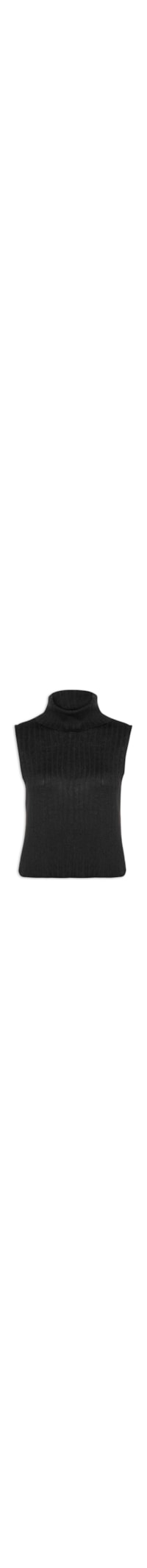 Blusa Feminina Tricot Sem Mangas - Preto