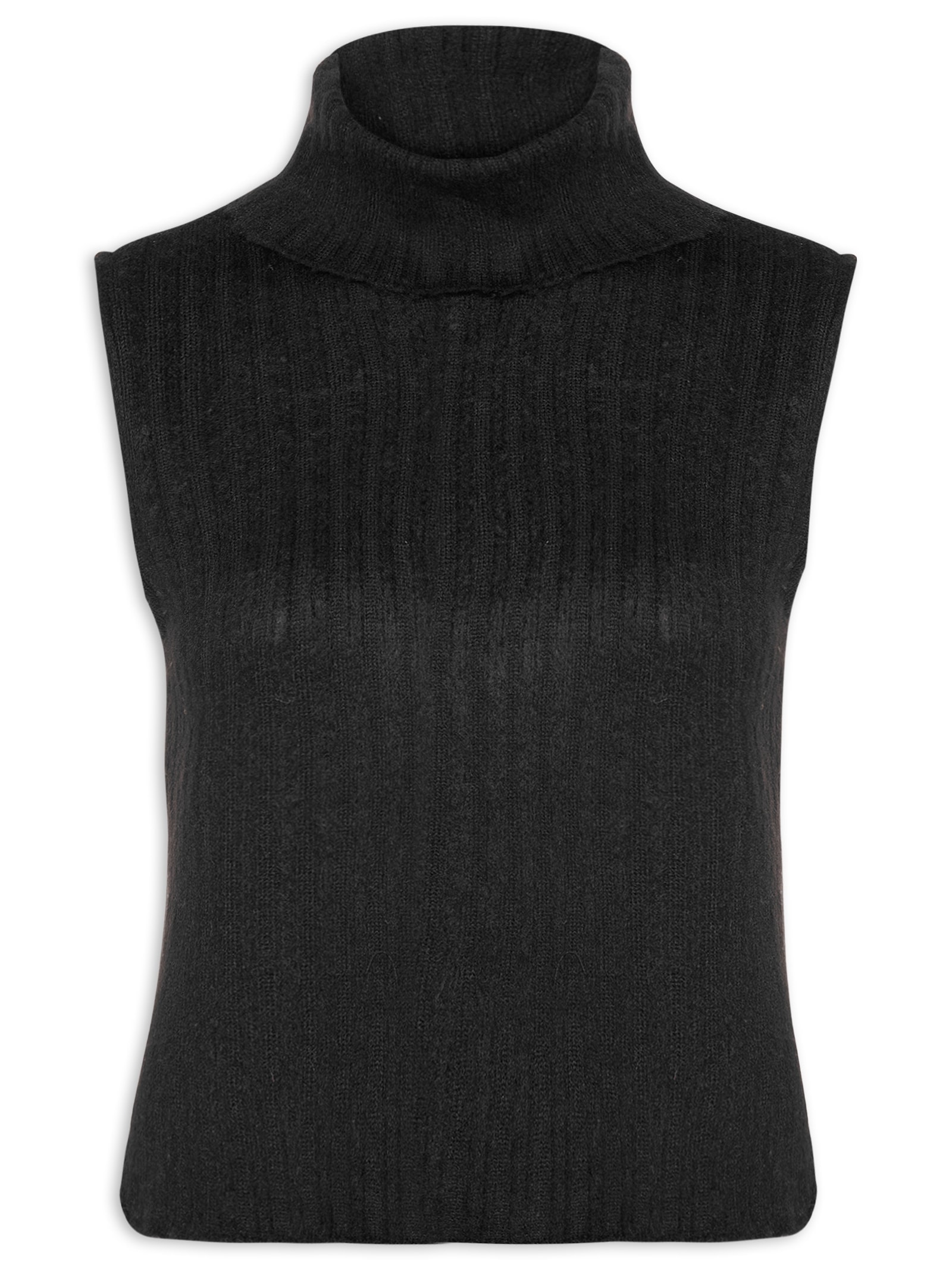 Blusa Feminina Tricot Sem Mangas Preto My Favorite Things