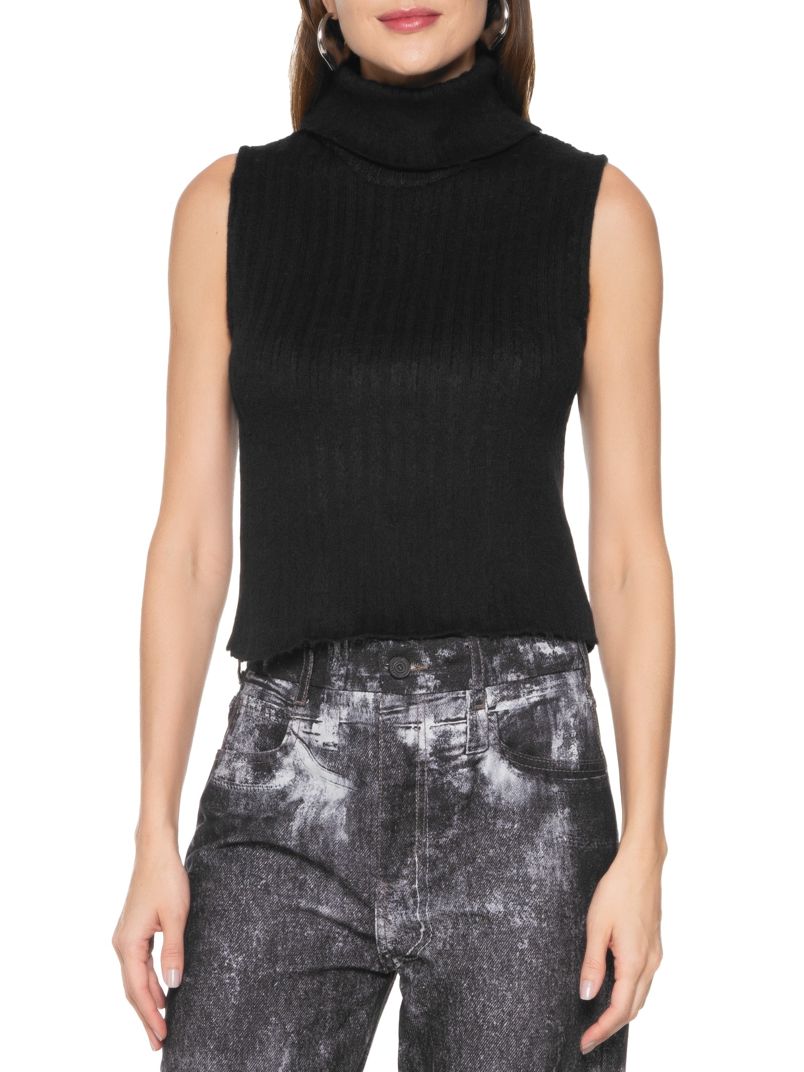 Blusa Feminina Tricot Sem Mangas Preto My Favorite Things