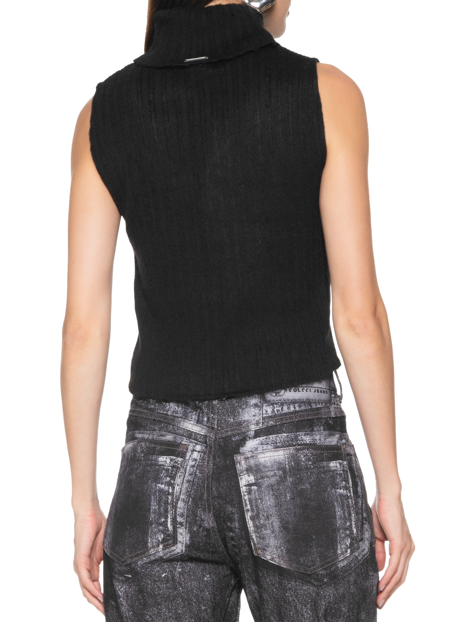 Blusa Feminina Tricot Sem Mangas Preto My Favorite Things