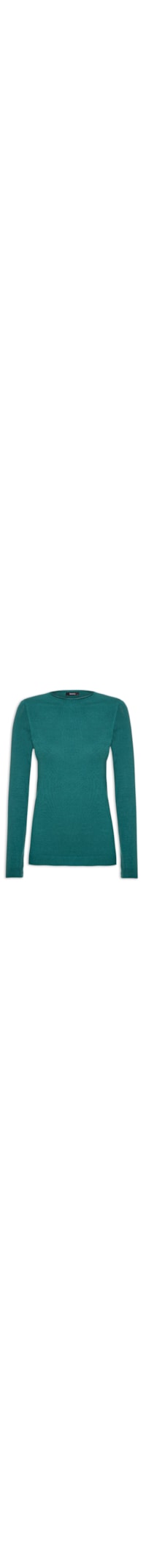 Blusa Feminina Tricot Slim Com Decote Redondo - Verde