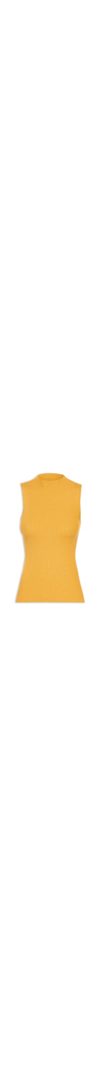 Blusa Feminina Tricot SM Com Gola Alta - Amarelo