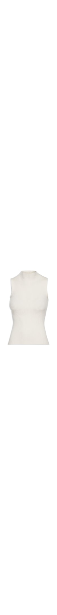 Blusa Feminina Tricot SM Com Gola Alta - Off White
