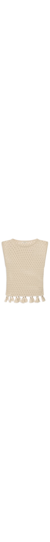 Blusa Feminina Tricot Tássel - Bege