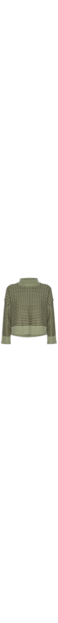 Blusa Feminina Tricot Textura Bicolor - Verde