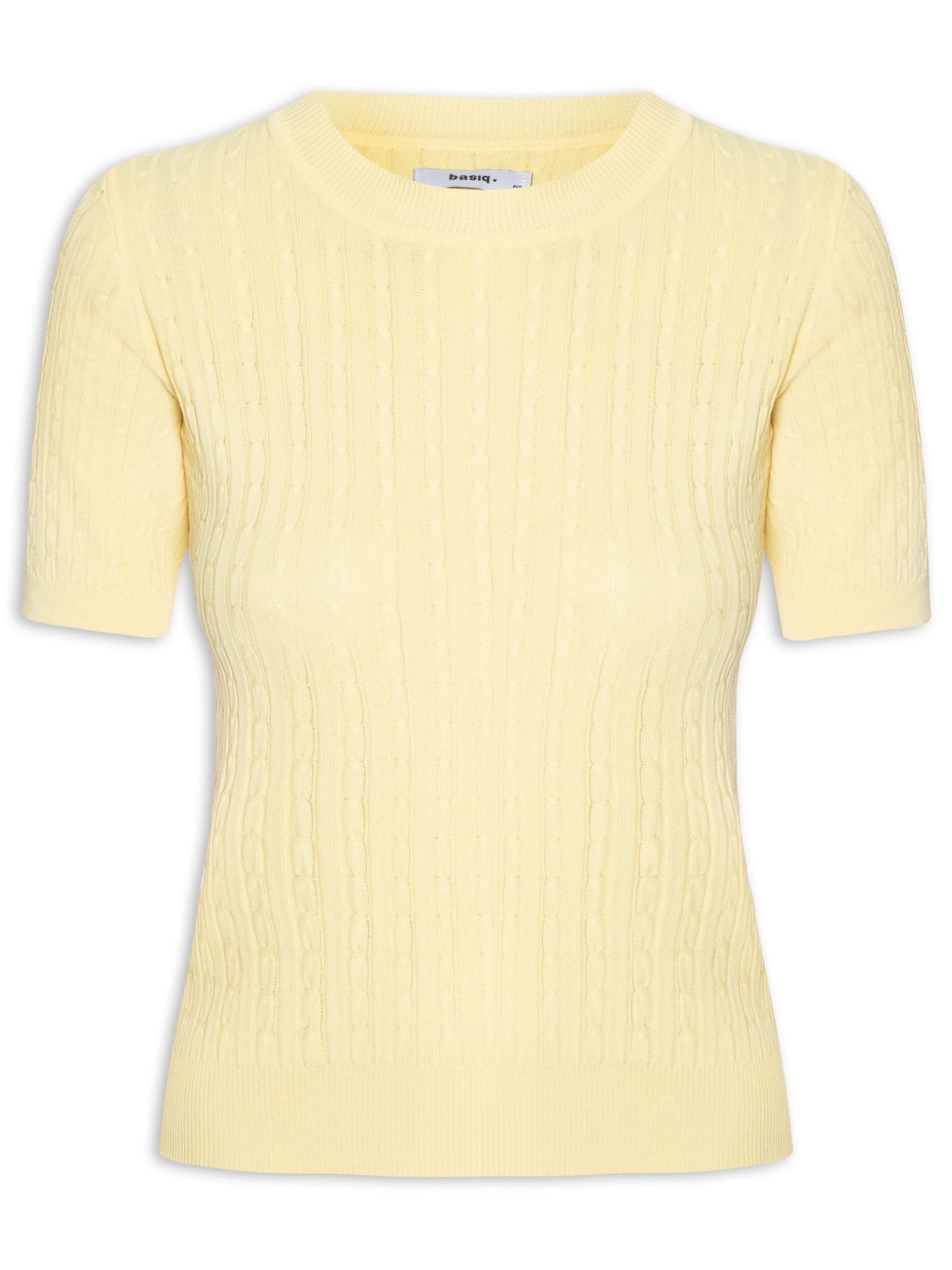 Blusa Feminina Tricot Texturizada Amarelo Basiq