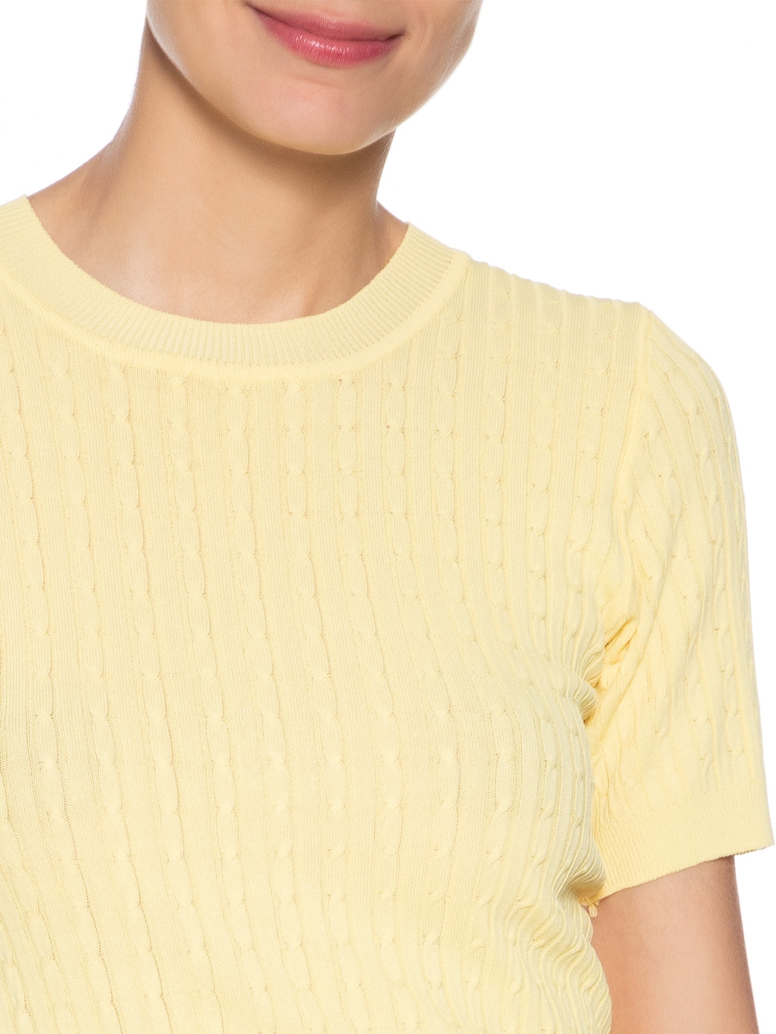 Blusa Feminina Tricot Texturizada Amarelo Basiq