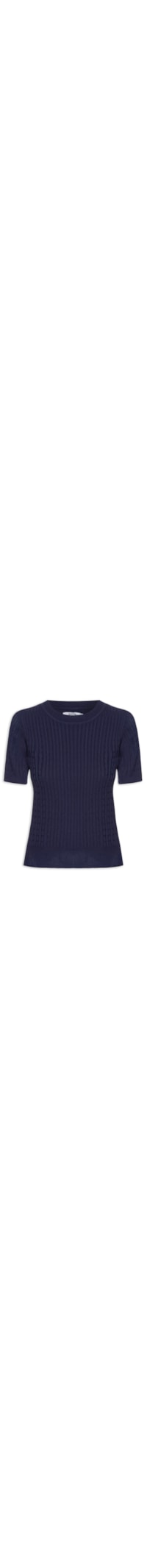 Blusa Feminina Tricot Texturizada - Azul