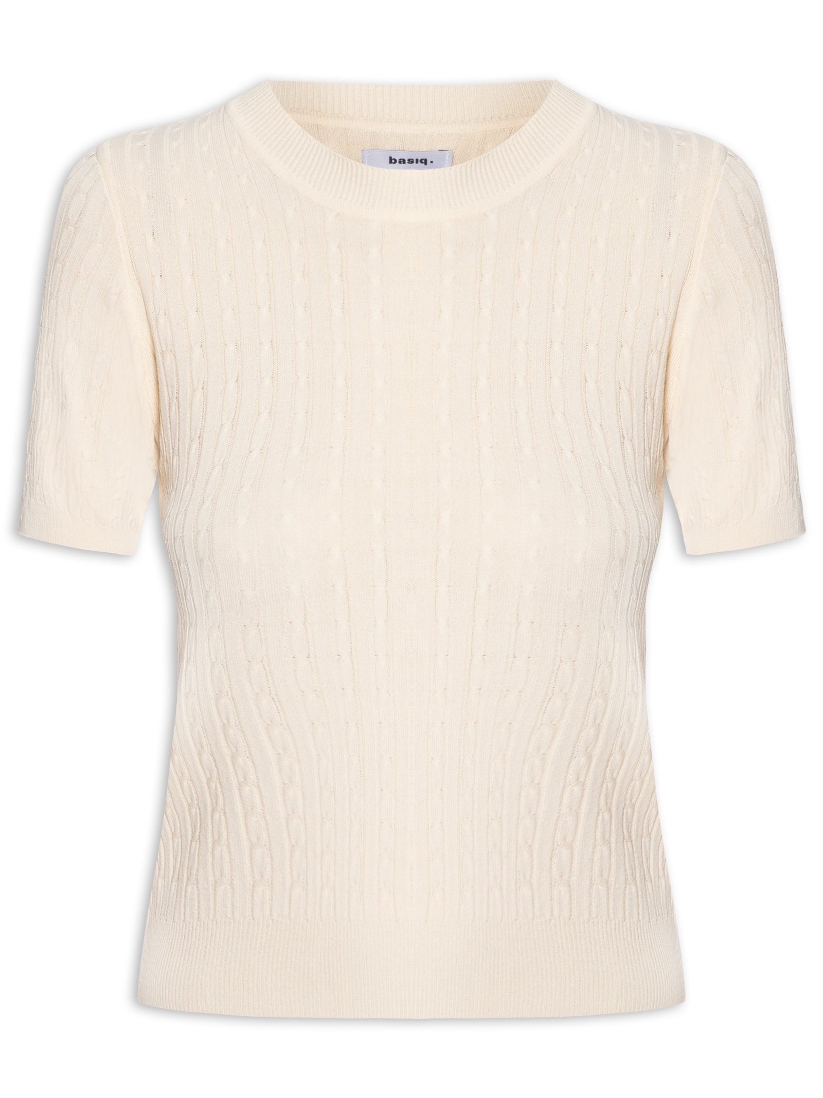Blusa Feminina Tricot Texturizada Bege Basiq