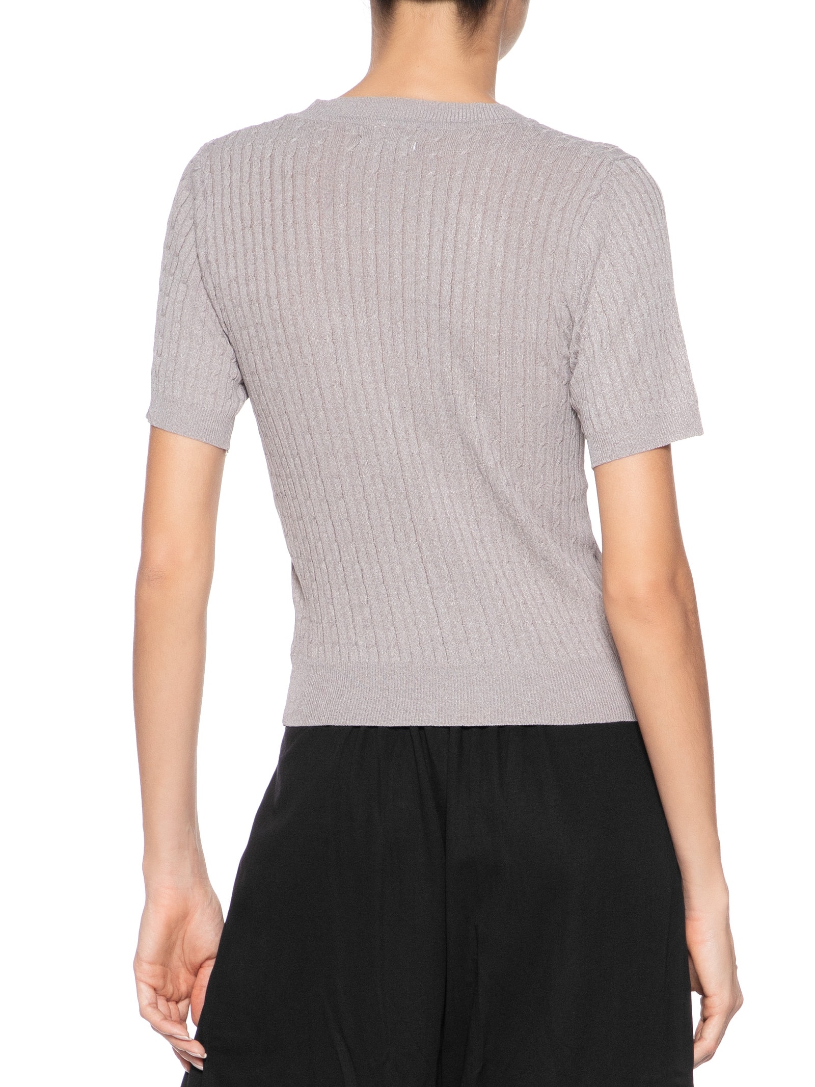 Blusa Feminina Tricot Texturizada Cinza Basiq