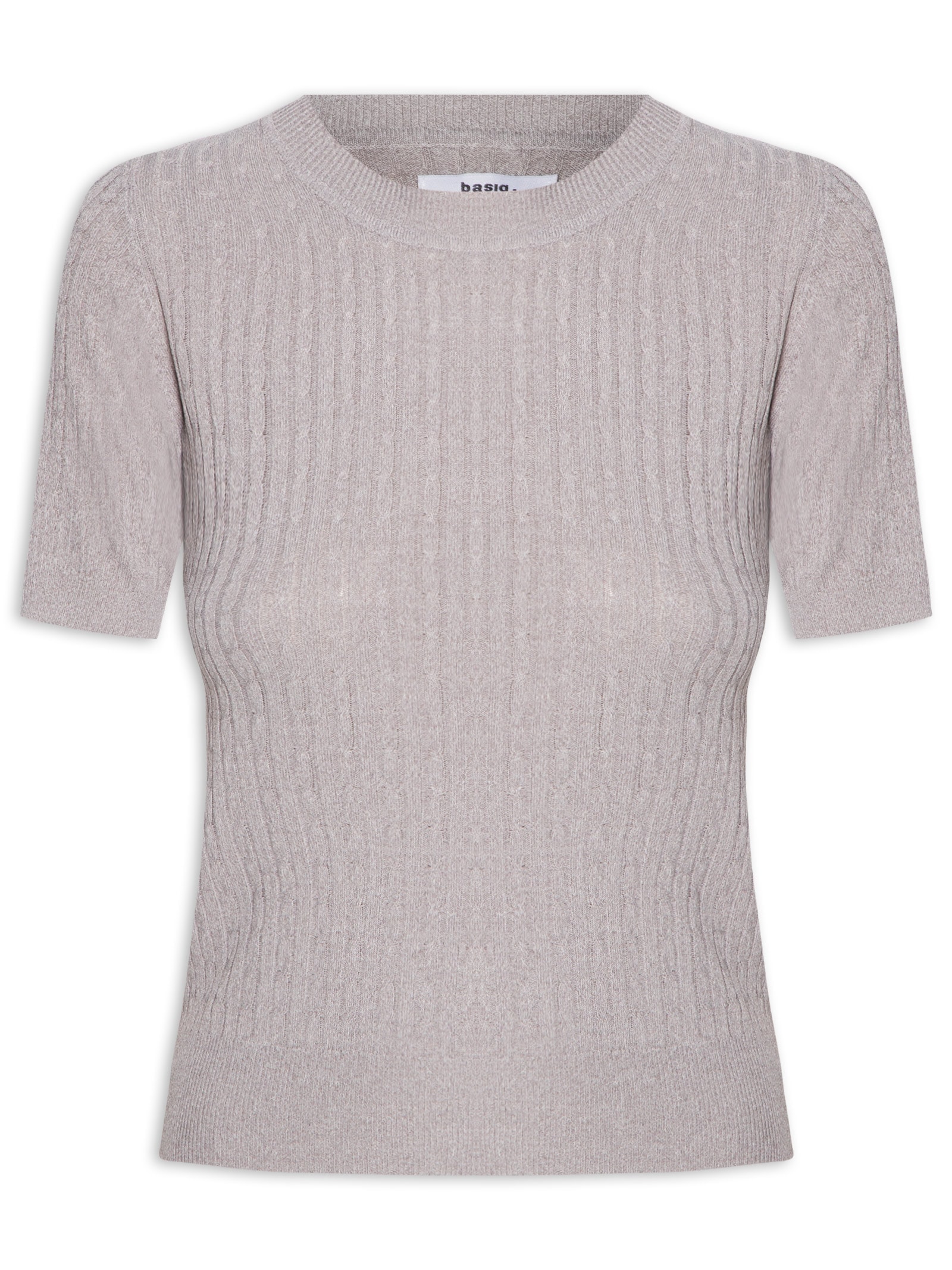 Blusa Feminina Tricot Texturizada Cinza Basiq