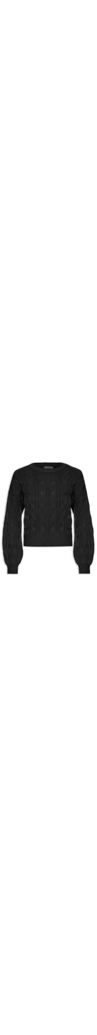 Blusa Feminina Tricot Texturizada Com Manga Longa - Preto