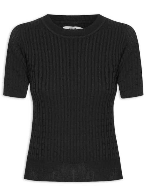 Blusa Feminina Tricot Texturizada – Preto