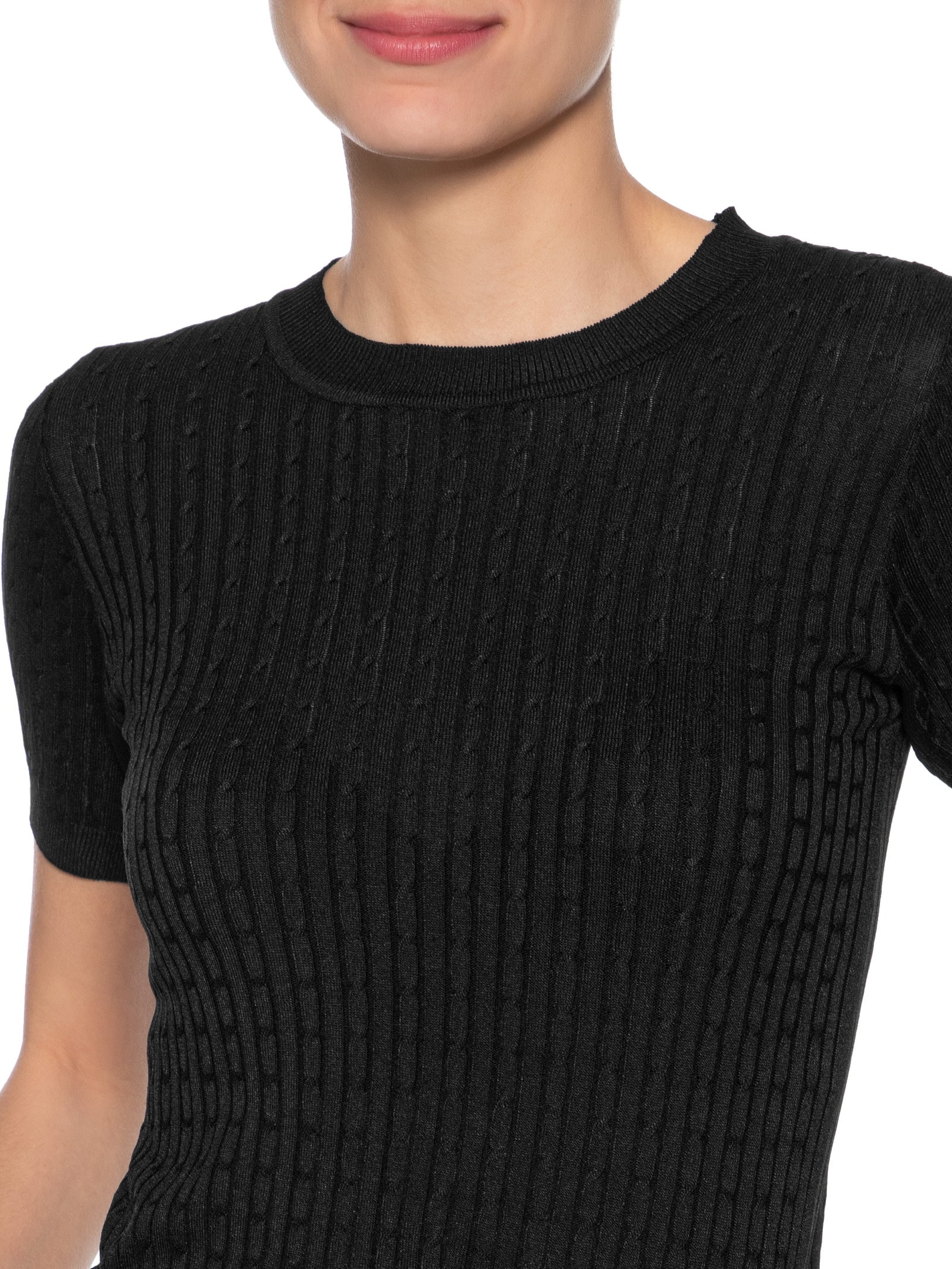 Blusa Feminina Tricot Texturizada Preto Basiq