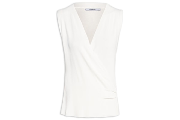 Blusa Feminina Tricot Transpassada - Bege