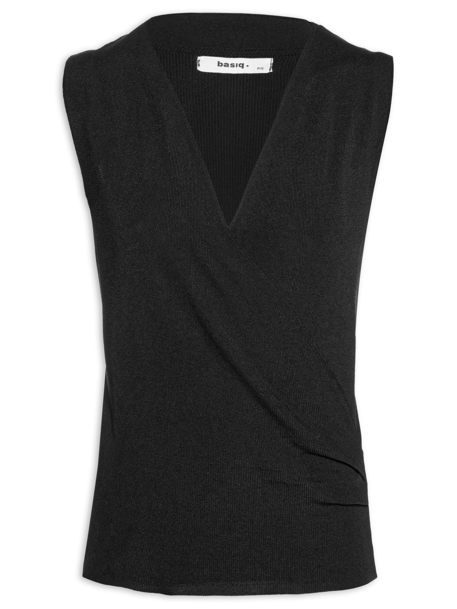 Blusa Feminina Tricot Transpassada Preto Basiq