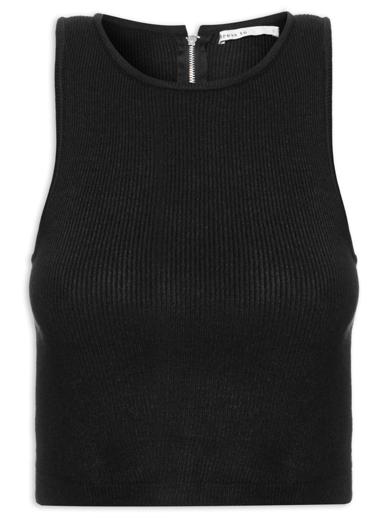 Blusa Feminina Tricot Zíper Preto Dress To