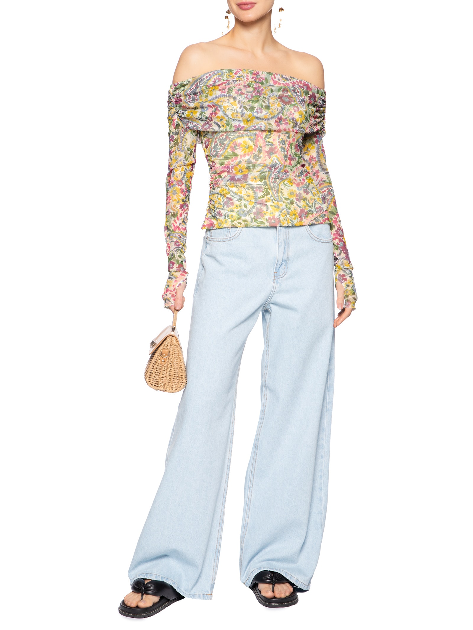 Blusa Feminina Tule Brisa De Flor Rosa Farm