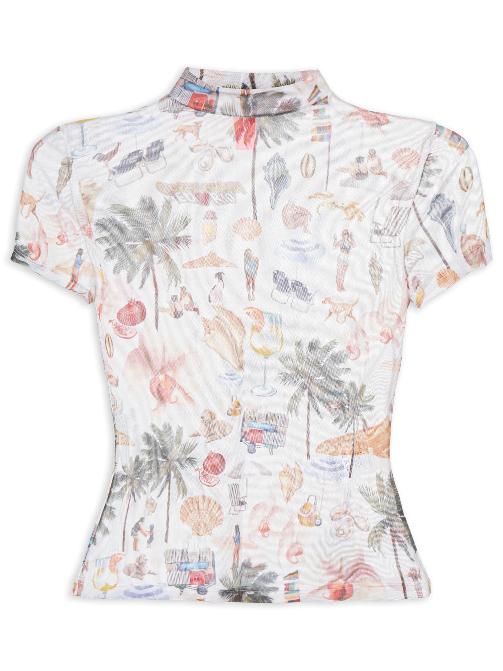 Blusa Feminina Tule Colagem Carioca Branco Farm Praia