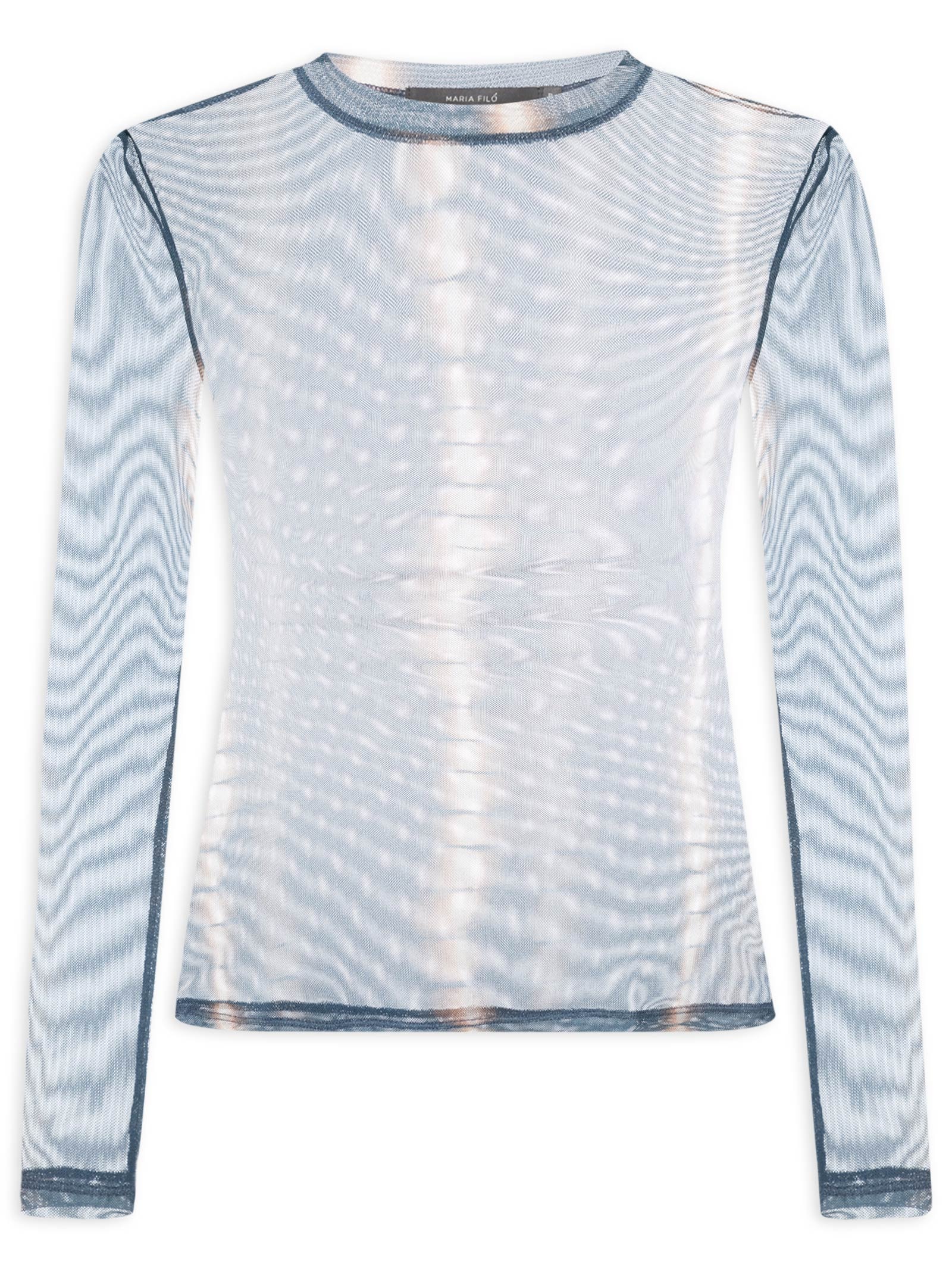 Blusa Feminina Tule Estampa Balangan Jasper Azul Maria Filó