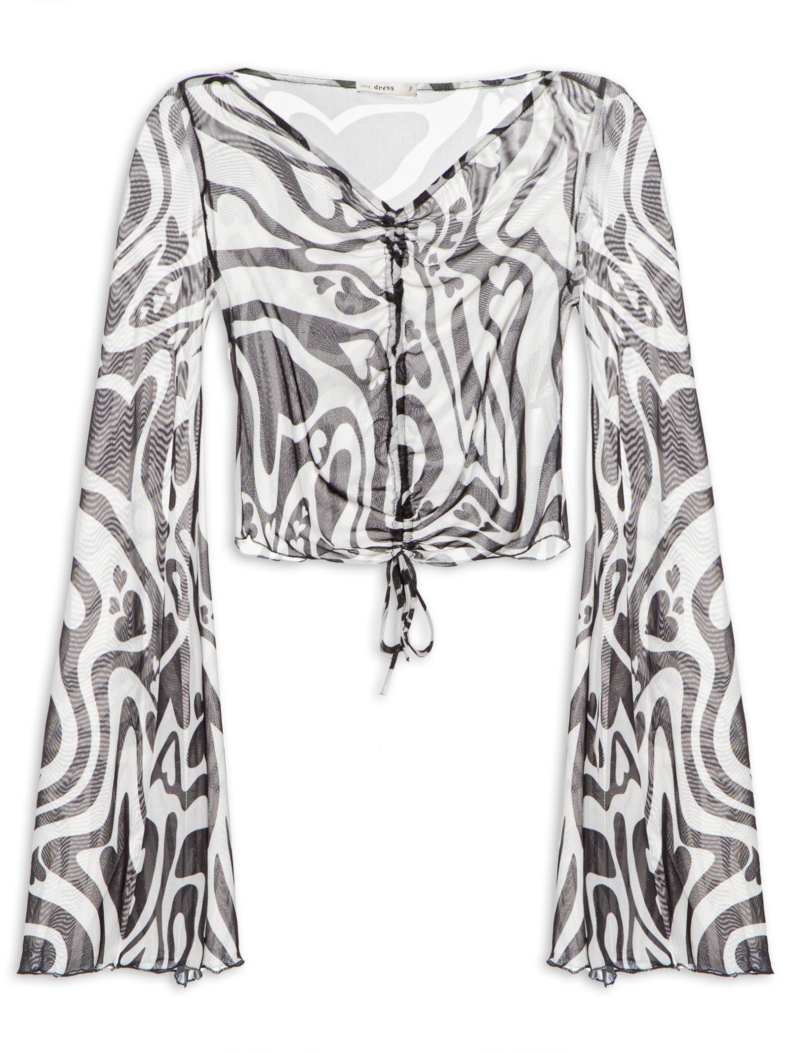 Blusa Feminina Tule Estampa Love Core Branco Dress To