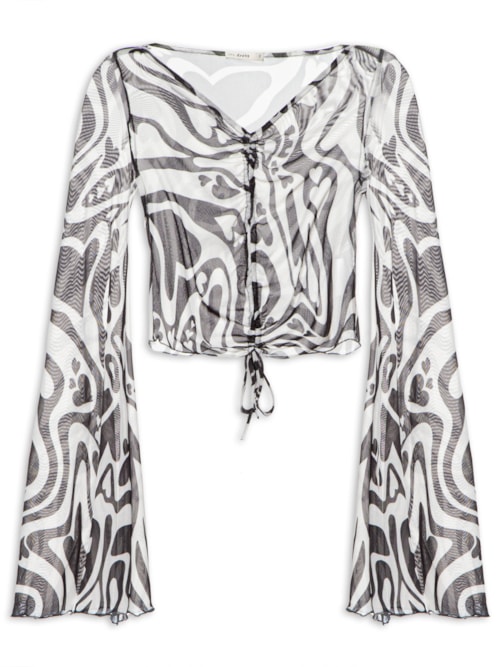 Blusa Feminina Tule Estampa Love Core - Branco