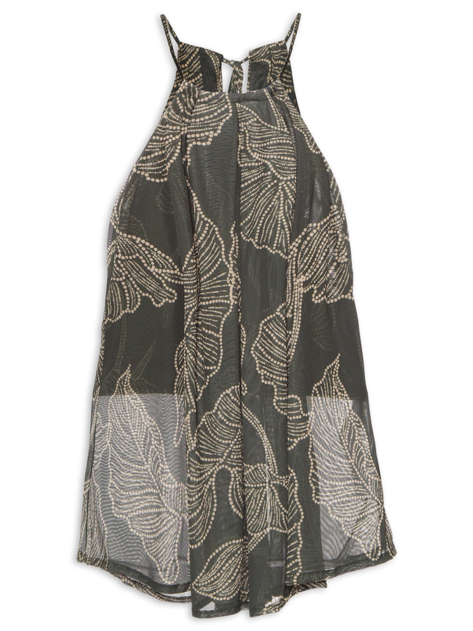  Blusa Feminina Tule Estampa Ramos Verde Dress To