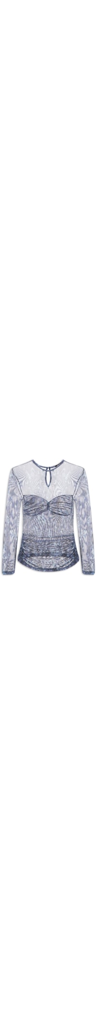 Blusa Feminina Tule Estampa Textura Urban Eclipse - Azul