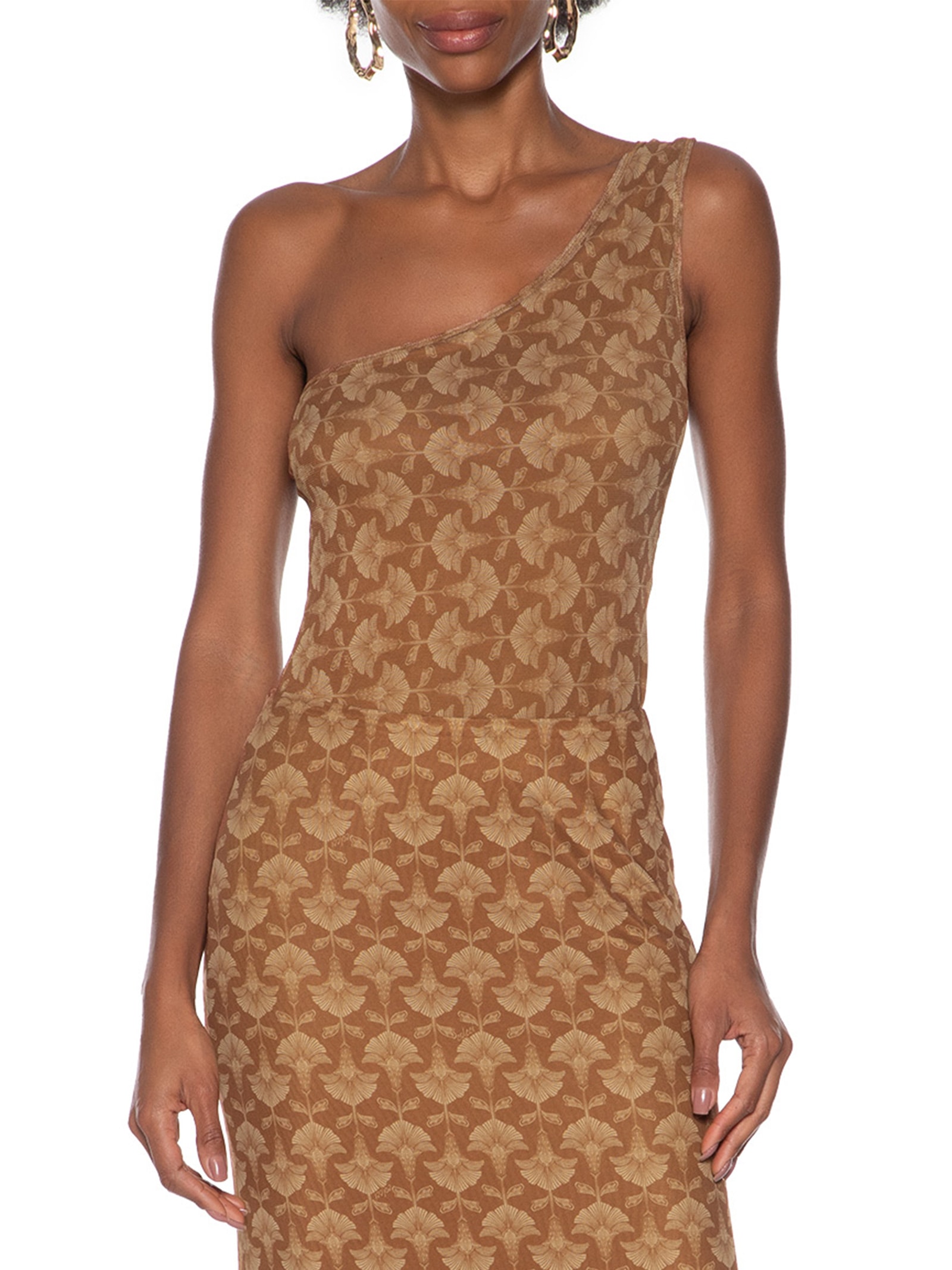 Blusa Feminina Tule Estampada Marrom Colcci