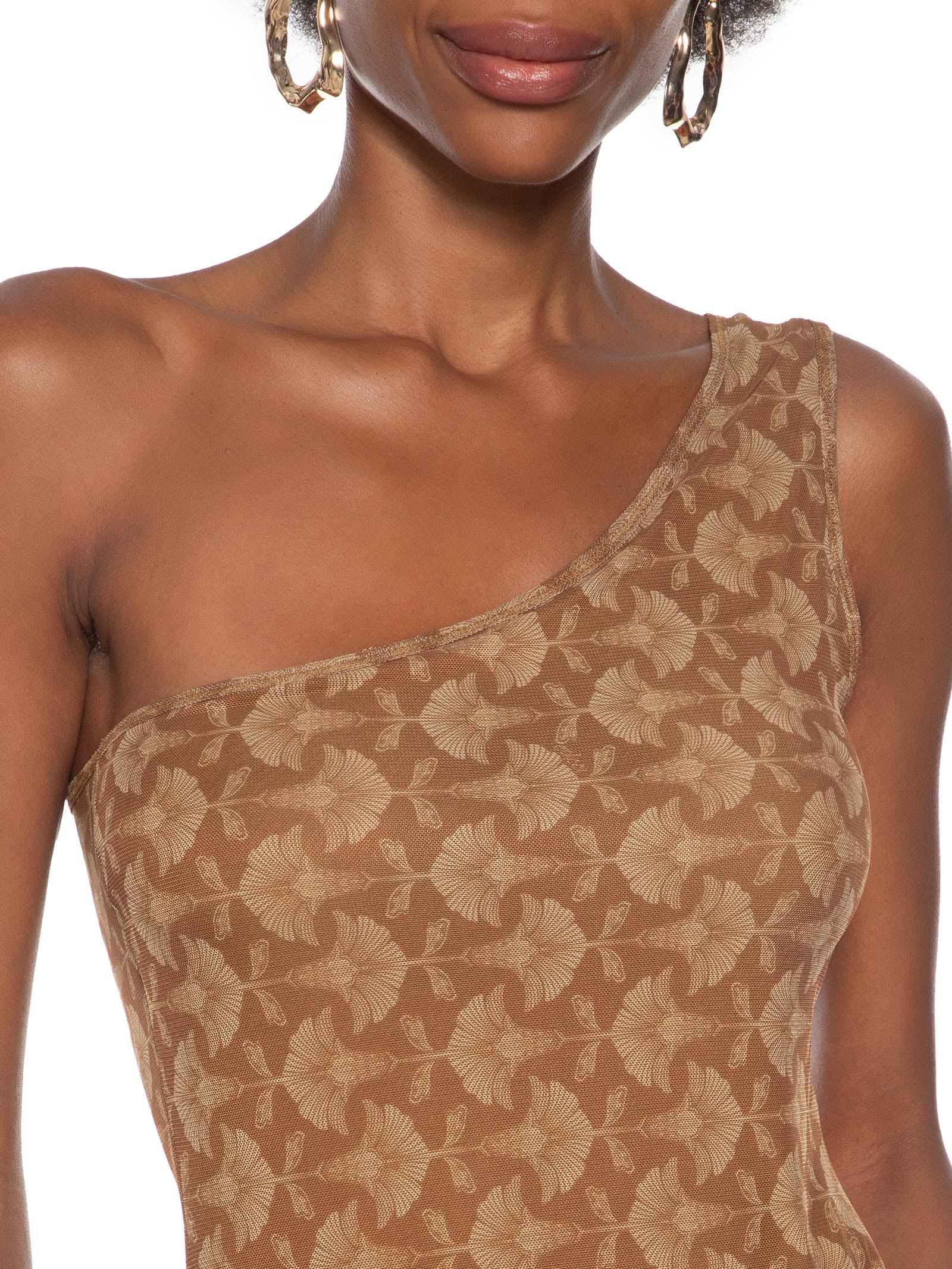 Blusa Feminina Tule Estampada Marrom Colcci