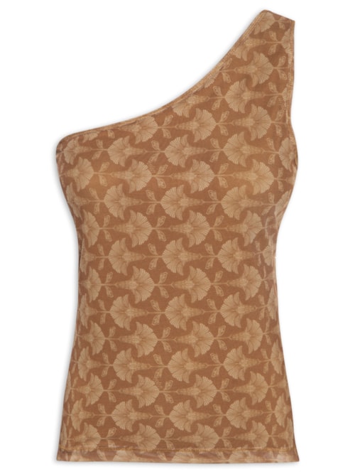 Blusa Feminina Tule Estampada – Marrom