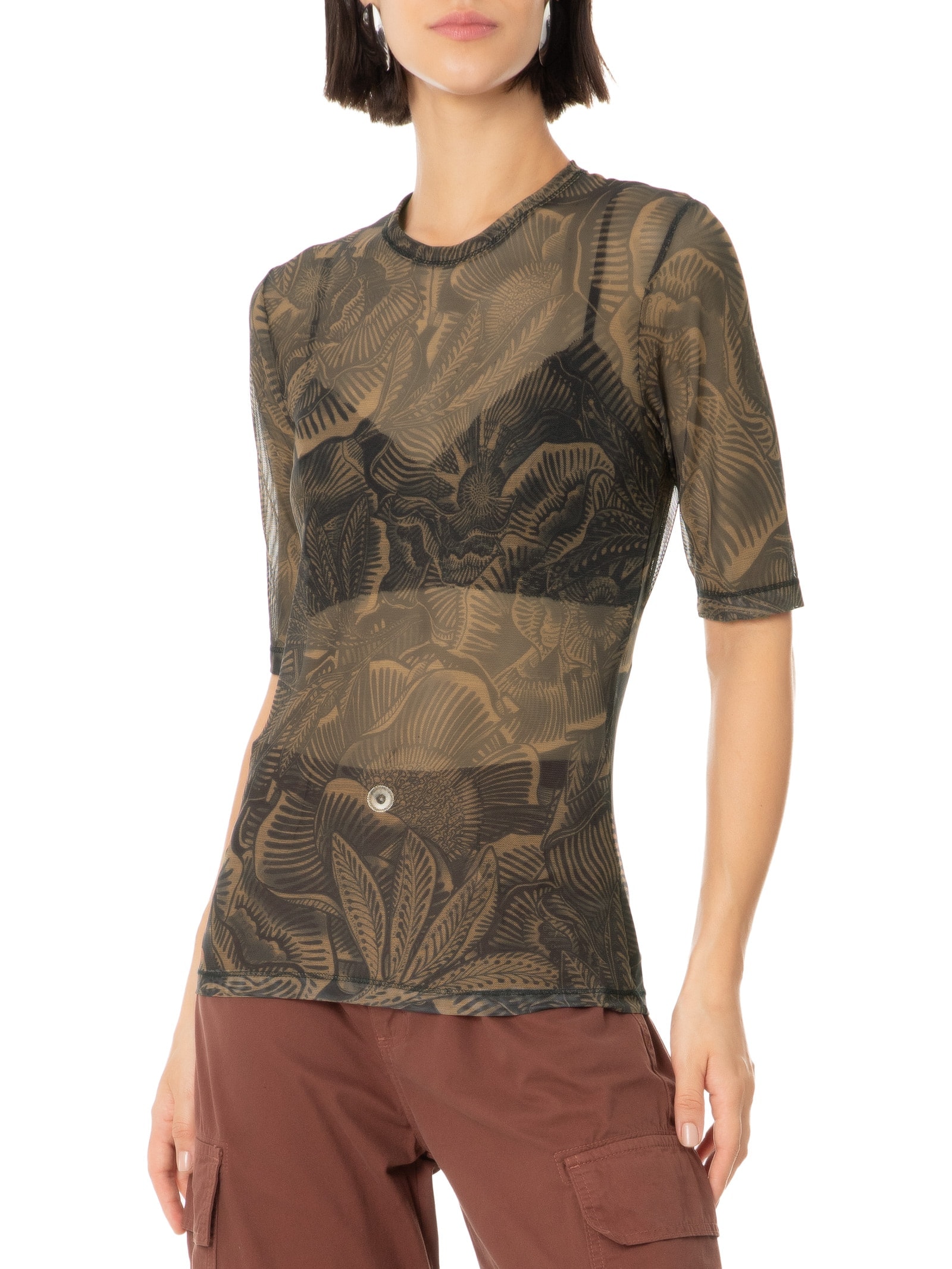 Blusa Feminina Tule Estampada Preto Colcci