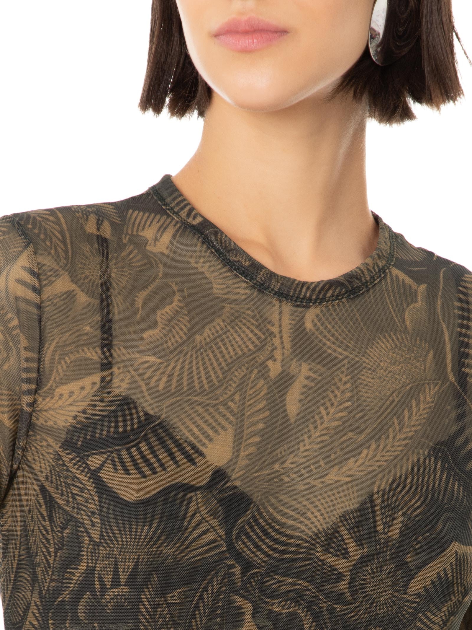 Blusa Feminina Tule Estampada Preto Colcci