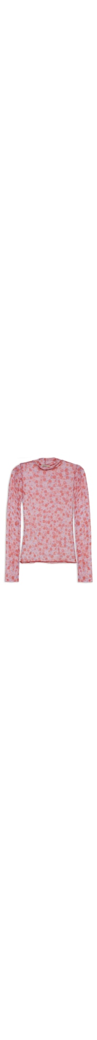 Blusa Feminina Tule Estampada - Rosa
