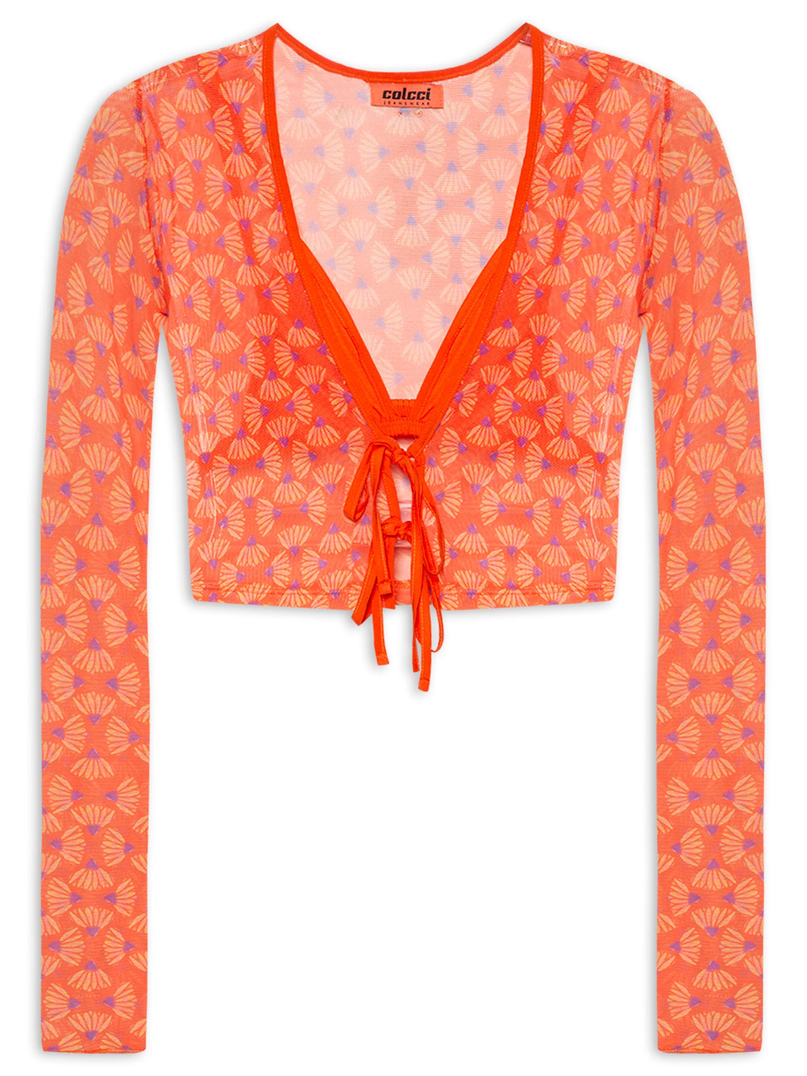 Blusa Feminina Tule Estampado Laranja Colcci